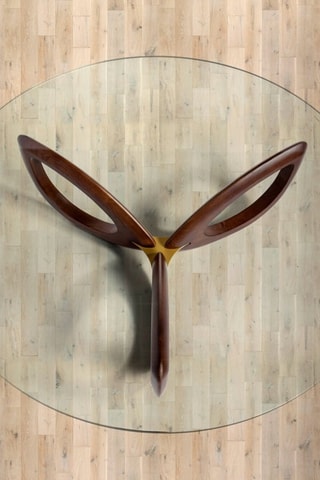 Table basse en bois et verre - 120 x 120 x 38 cm