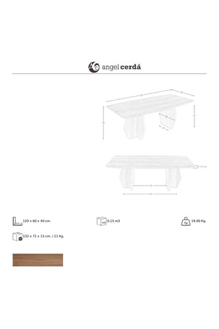 Table basse en bois - 120 x 60 x 40 cm
