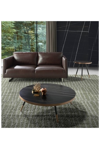 Table basse - Plateau en porcelaine - 90 x 90 x 30 cm