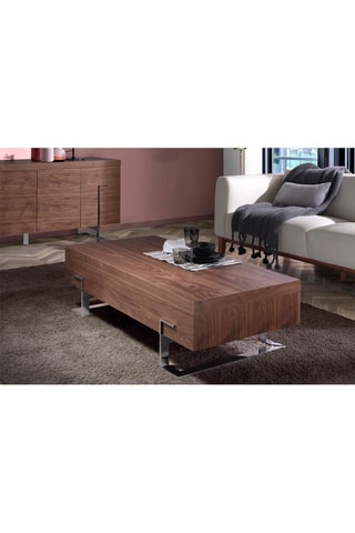 Table basse 1 tiroir - Plateau en bois - 130 x 68 x 39 cm