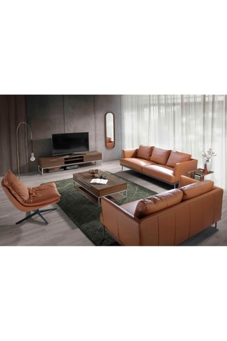 Table basse 2 tiroirs en noyer - 120 x 37 x 70 cm