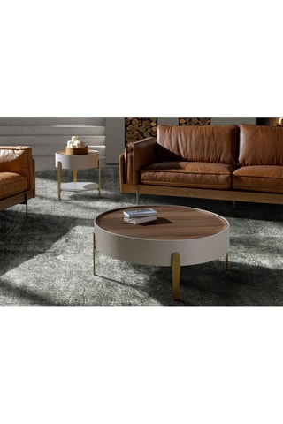 Table basse en bois de noyer - 92 x 92 x 35 cm