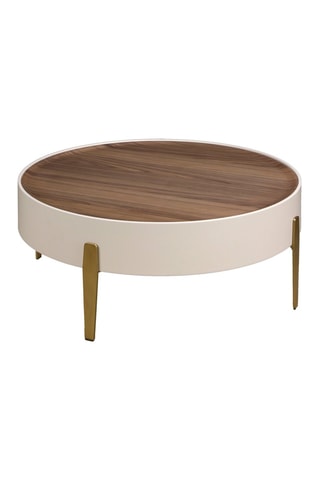 Table basse en bois de noyer - 92 x 92 x 35 cm