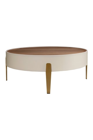 Table basse en bois de noyer - 92 x 92 x 35 cm