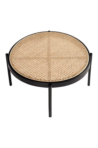 Table d'appoint - Plateau en rotin -  66 x 40 cm