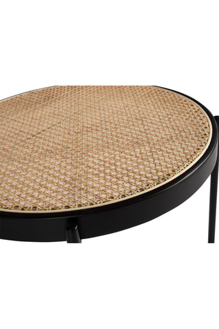 Table d'appoint - Plateau en rotin -  66 x 40 cm
