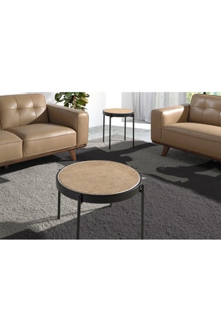 Table d'appoint - Plateau en rotin - 52 cm