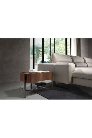 Table de chevet 1 tiroir en noyer - 65 x 39 x 39 cm