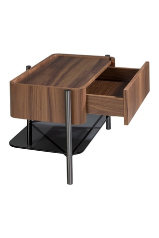 Table de chevet 1 tiroir en noyer - 65 x 39 x 39 cm