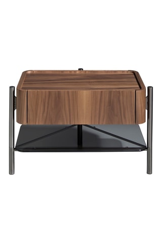 Table de chevet 1 tiroir en noyer - 65 x 39 x 39 cm
