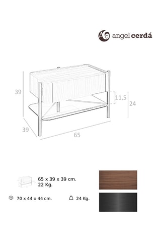 Table de chevet 1 tiroir en noyer - 65 x 39 x 39 cm