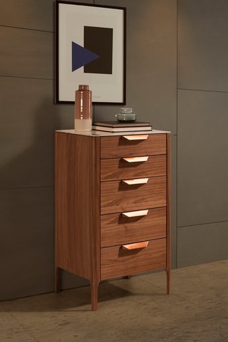 Chiffonnier 5 tiroirs - L60 x P45 x H107 cm