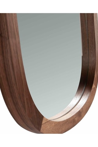 Miroir ovale - Imitation bois