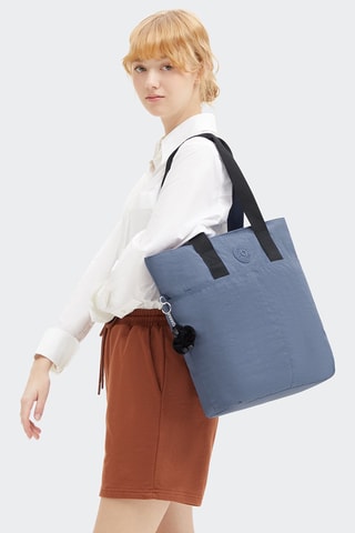 Mala shopper Hanifa - Azul e preto