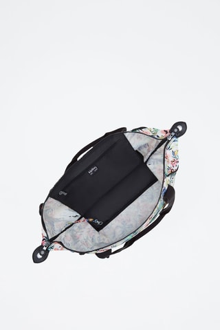 Mala shopper Art M - Branco e turquesa
