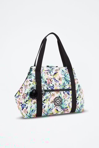 Mala shopper Art M - Branco e turquesa