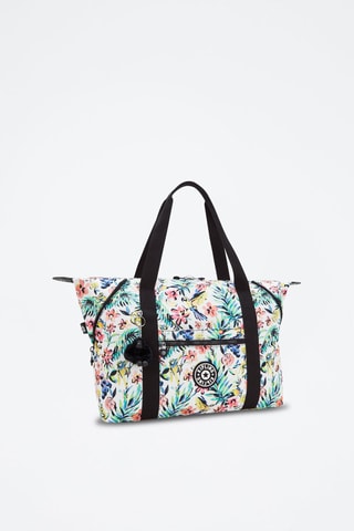 Mala shopper Art M - Branco e turquesa