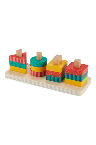 Puzzle formes à empiler en bois - 12 pièces - Dès 24 mois