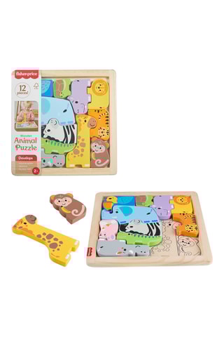 Puzzle en bois Animaux - 12 pièces - Dès 24 mois