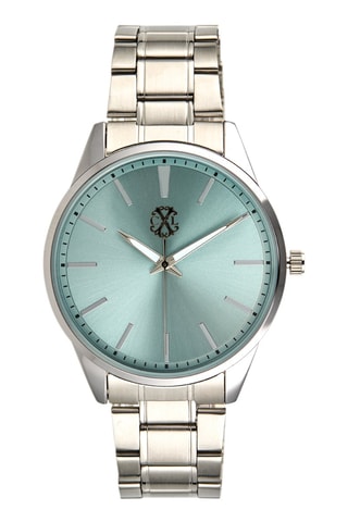 Montre à quartz en alliage - Argenté et turquoise