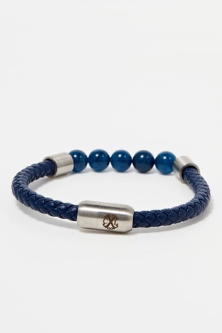 Armband Leer en Natuurstenen