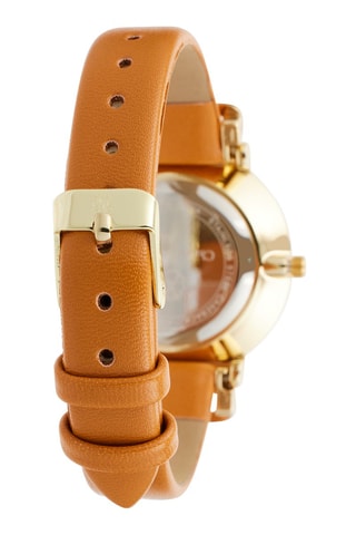 Montre à quartz en polyuréthane - Camel et doré