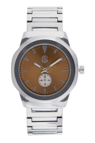 Montre à quartz en alliage - Argenté et marron