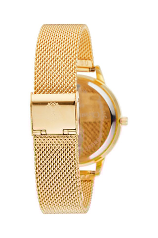 Stalen Quartz Horloge Goudkleurig en Wit
