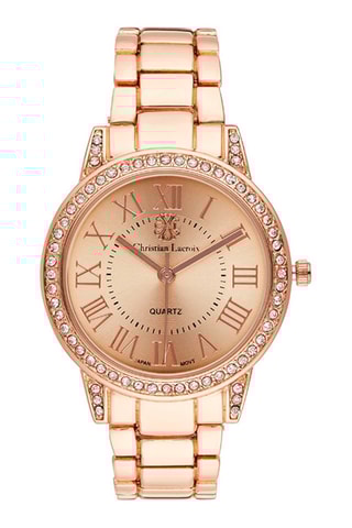 Montre à quartz en acier - Doré rose