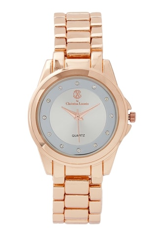 Montre à quartz en acier - Doré rose et argenté