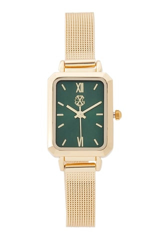 Legering Quartz Horloge Goudkleurig en Donkergroen