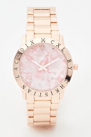 Montre à quartz en alliage Doré rose et rose