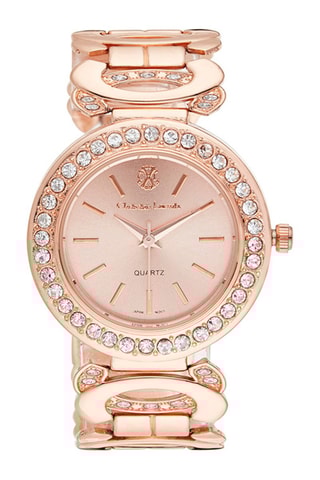 Montre à quartz en acier   Doré rose