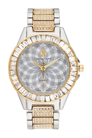 Stalen Quartz Horloge   Zilverkleurig en Goudkleurig
