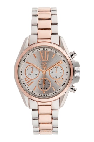 Montre à quartz en alliage Argenté et doré rose