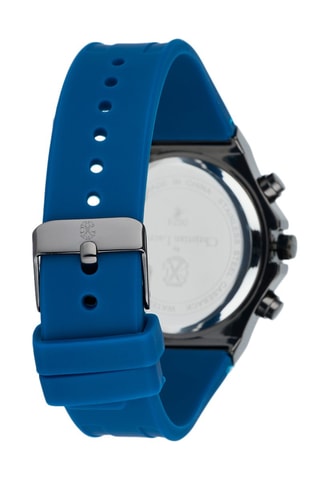 Montre à quartz en silicone - Bleu foncé et gris