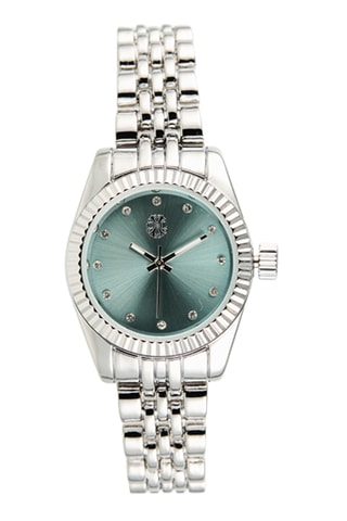 Metalen Quartz Horloge - Zilverkleurig en Blauw