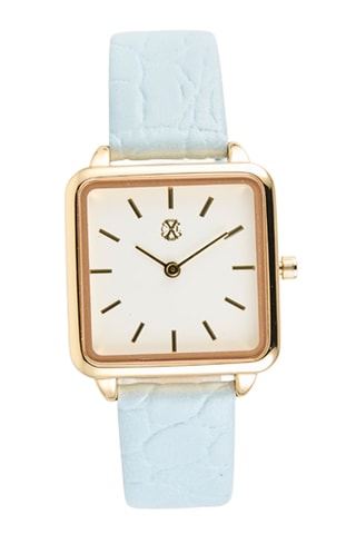 Montre à quartz en polyuréthane - Bleu et doré