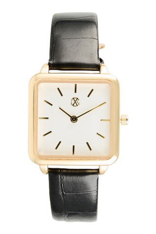 Montre à quartz en polyuréthane - Noir et doré