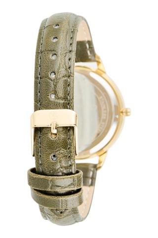 Montre à quartz en métal - Vert et doré