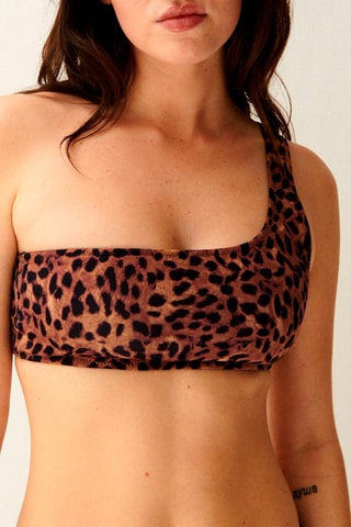 Bikinitop Nosymetriz Leoiz Beige en Zwart