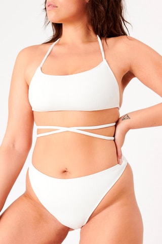 Cuecas de biquíni cintura subida Sunslipiz Ribiz - Branco