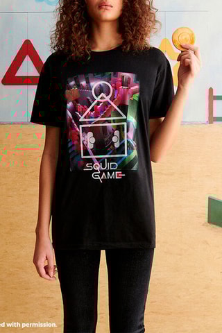 T-shirt Squid Game Squidgamiz - Preto e rosa