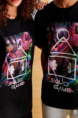 T-shirt Squid Game Squidgamiz - Preto e rosa