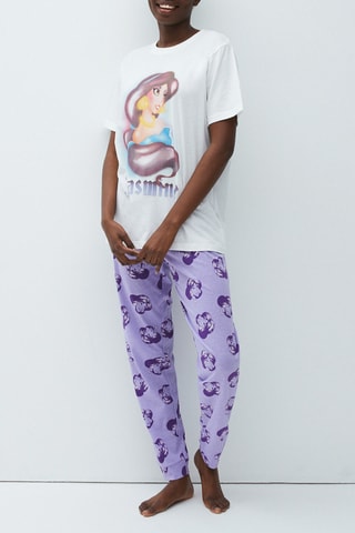 T-shirt en coton biologique Jasmine Aladdin Disney Jasmilliz - Blanc - Undiz