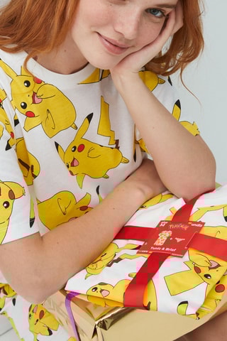 Pijama Pikachu Pokémon MoodPikaiz - Branco e amarelo