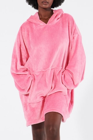 Vestido-sweat de pijama com capuz Pinkuniz - Rosa