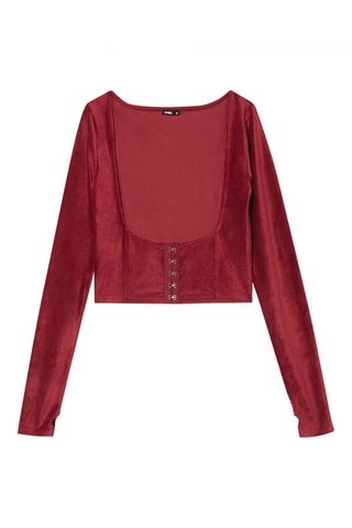Top em veludo Revengiz Vermelho