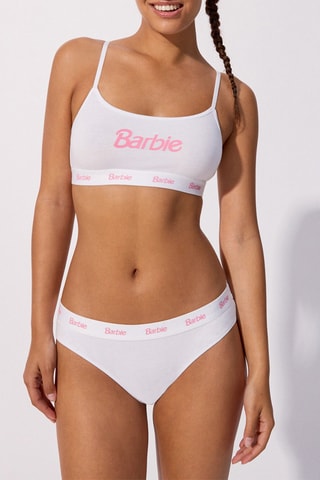 Sportbeha van biokatoen Barbie - Wit - Undiz