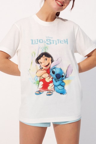 T-shirt de pijama Lilo e Stitch Disney - Branco - Undiz